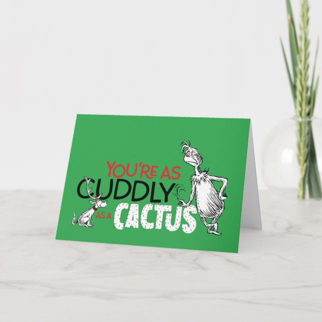 Tarjeta Grinch | Eres tan Acogedor como una Cactus Cita (Anverso)