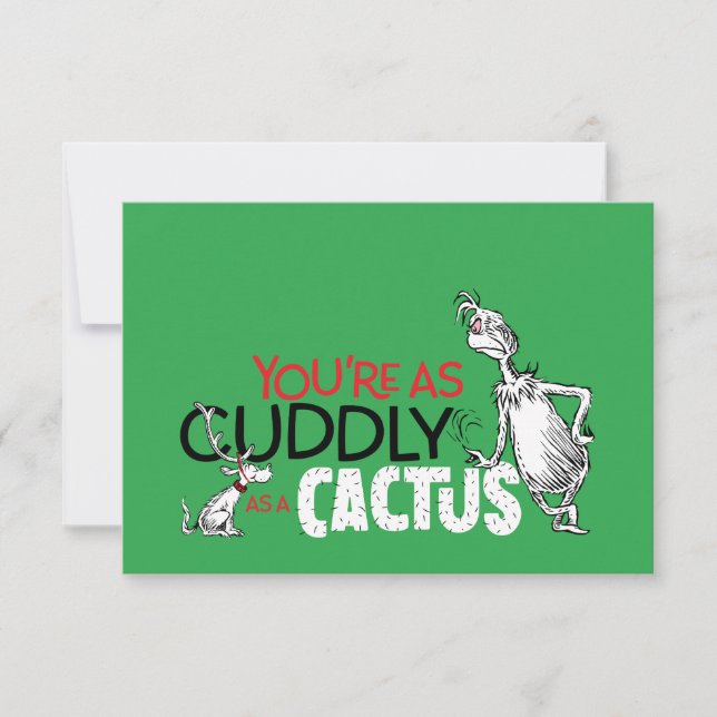 Tarjeta Grinch | Eres tan Cuddly como un Cactus (Anverso)