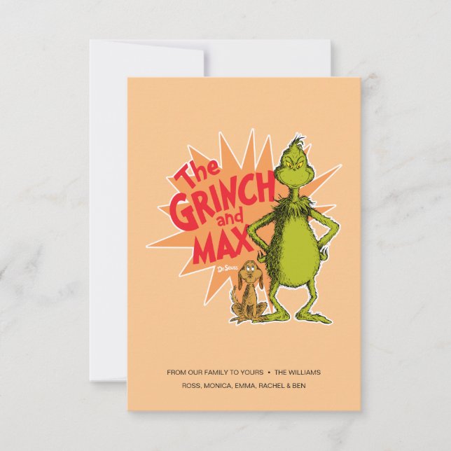 Tarjeta Grinch | Grinch y Max Starburst (Anverso)