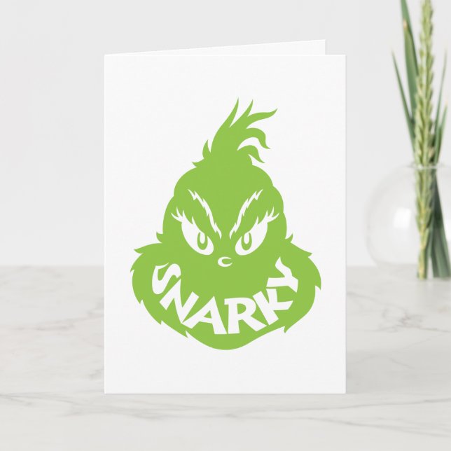 Tarjeta Grinch Gruñón | Cara de Grinch (Anverso)