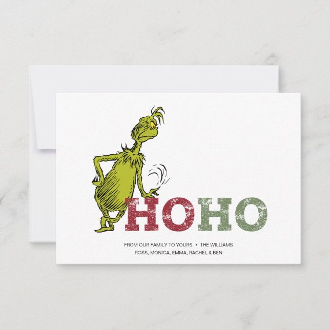 Tarjeta Grinch | Ho Ho Ho (Anverso)