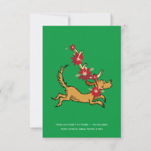 Tarjeta Grinch Max Navidad Poinsettia
