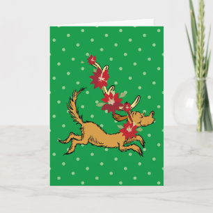 Tarjeta Grinch Max Poinsettia de Navidad