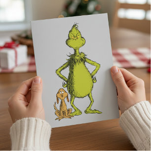 Tarjeta Grinch Max y postura de Grinch