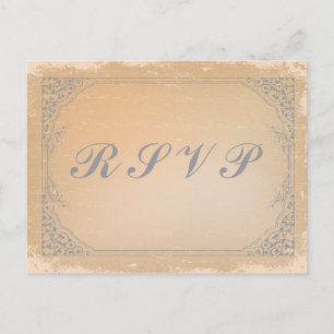 Tarjeta gris bronce de cañón apenada de RSVP de la