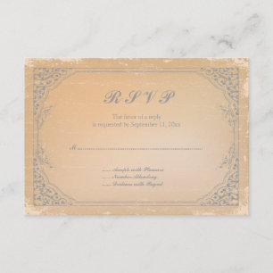 Tarjeta gris bronce de cañón apenada del rsvp de