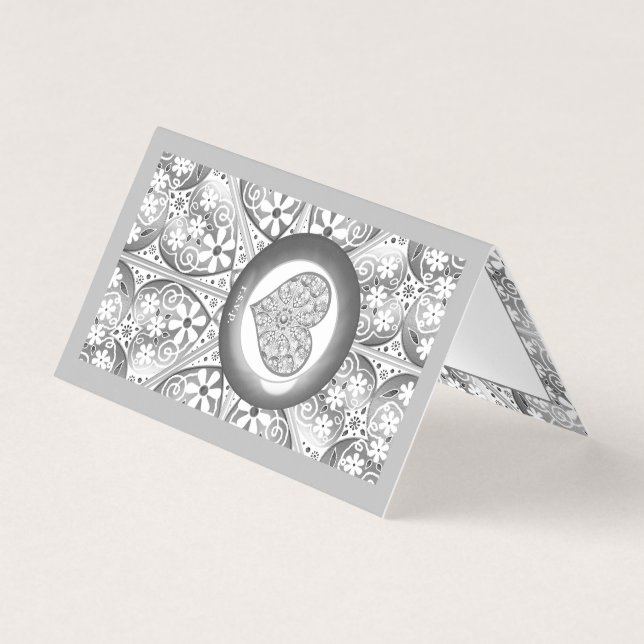 Tarjeta Gris de encaje cerámico (Anverso)