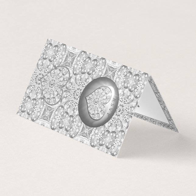 Tarjeta Gris de encaje cerámico (Anverso)