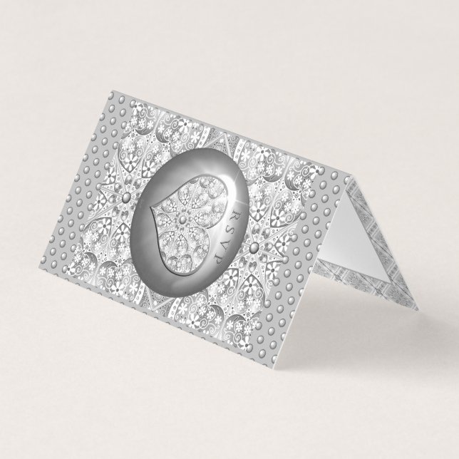 Tarjeta Gris de encaje cerámico (Anverso)