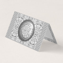 Tarjeta Gris de encaje cerámico