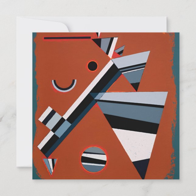 Tarjeta Gris de Kandinsky Resumen Pintando arte moderno (Anverso)