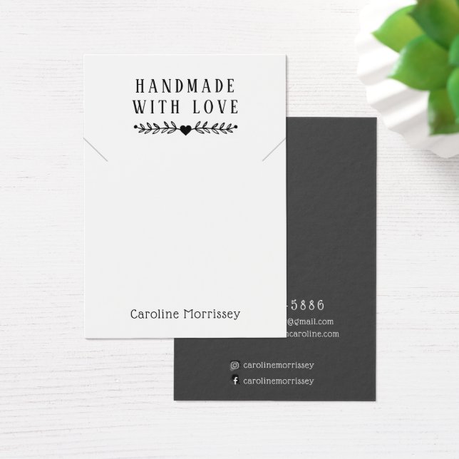 Tarjeta gris de visualización simple de collar de  (Escritorio)