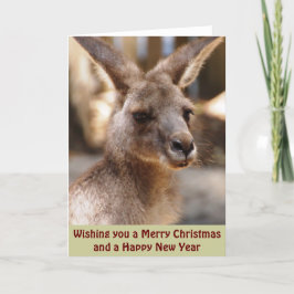 Tarjeta gris del este de Navidad del canguro