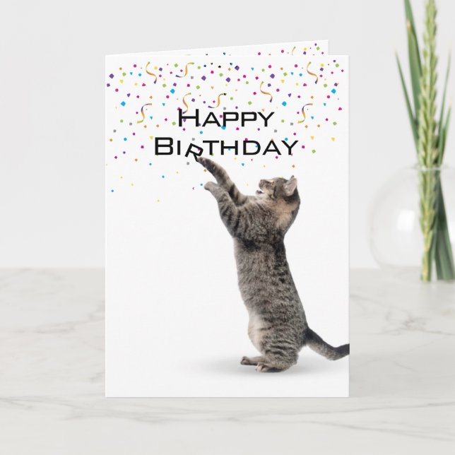 Tarjeta Gris grisáceo feliz de cumpleaños (Anverso)
