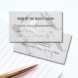 Tarjeta gris moderna de la cita del salón de pelo