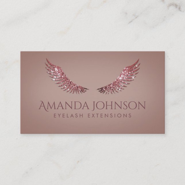 Tarjeta gris Rosa de las Extensiones Eyelash de Ma (Anverso)