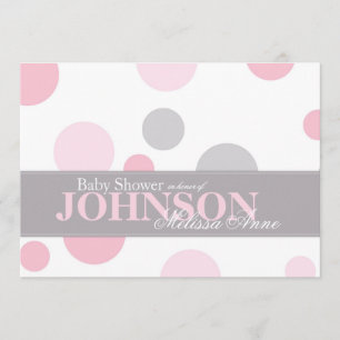 Tarjeta gris rosada de la invitación de Baby
