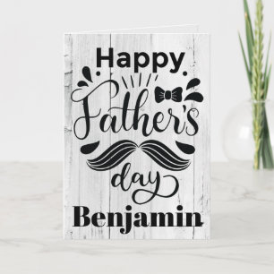Tarjeta Gris Rústico feliz hijo del Día del Padre