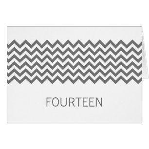 Tarjeta Gris Simple Chevron Table Number