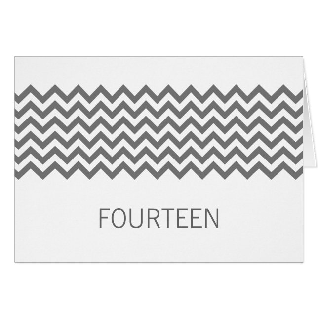 Tarjeta Gris Simple Chevron Table Number (Anverso (Horizontal))