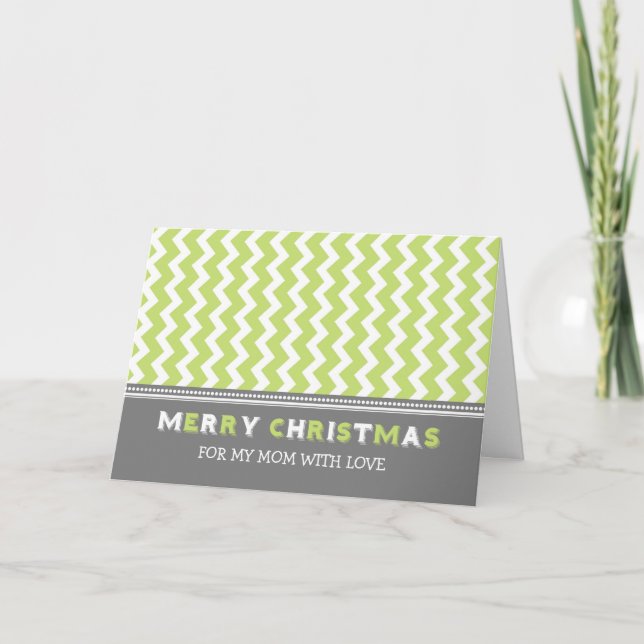 Tarjeta gris verde de las Felices Navidad de la (Anverso)
