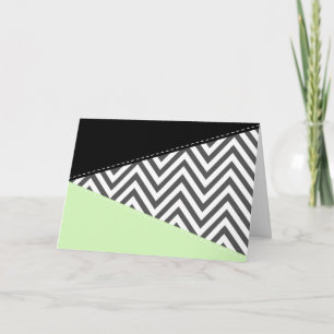 Tarjeta Gris Zigzag, Gris Chevron, Zigzag Pattern, Mint