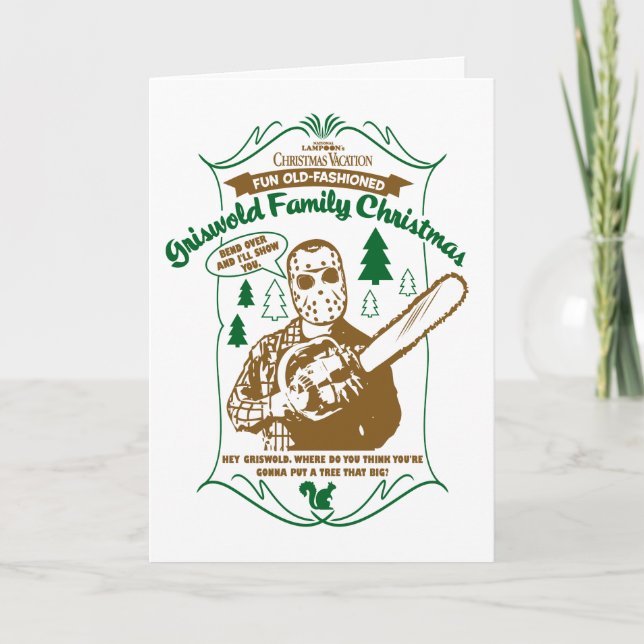 Tarjeta Griswold Family Navidad Chainsaw Gráfico (Anverso)