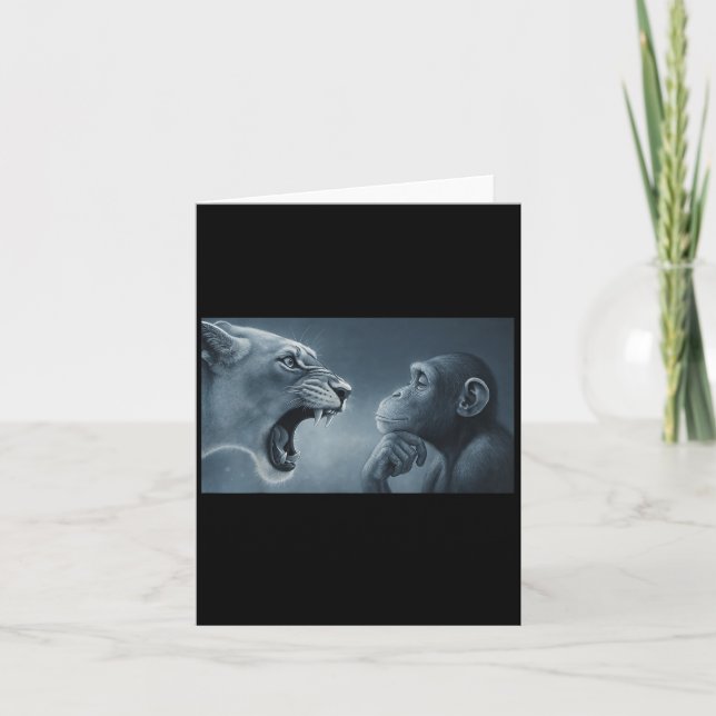 Tarjeta Grito De León En Mono, Mono Y Mono De León (Anverso)