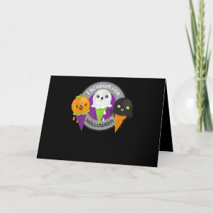 Tarjeta Grito por el fantasma de la Calabaza de Halloween