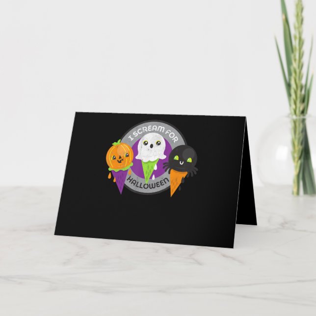 Tarjeta Grito por el fantasma de la Calabaza de Halloween (Anverso)