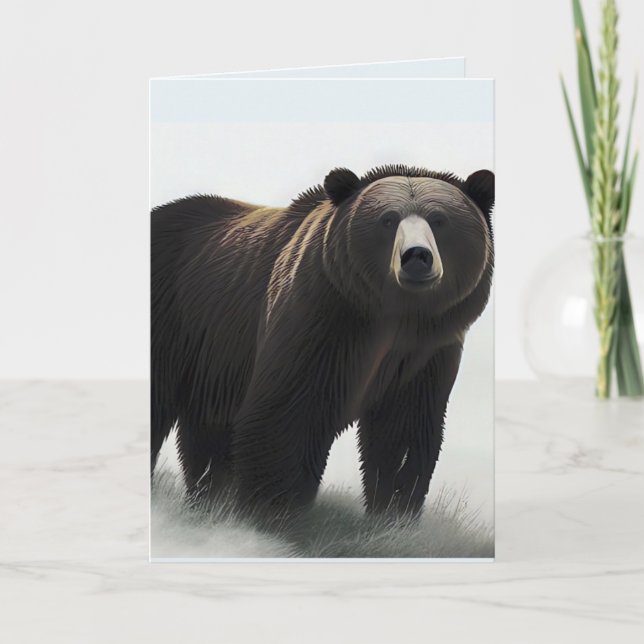 Tarjeta GRIZZLY BEAR ART BIG BIRTHDAY Card (Anverso)