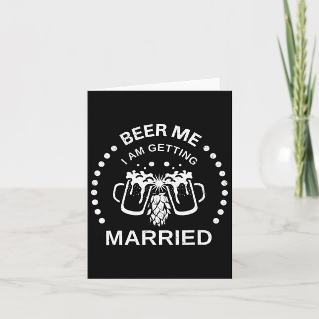 Tarjeta Groom Bride Beer Me Estoy Casando Bachelor P (Anverso)