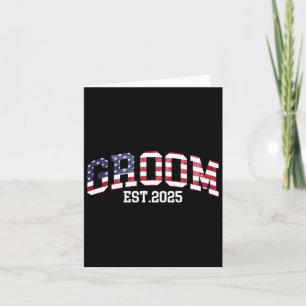 Tarjeta Groom Bride Est. Bandera De Estados Unidos De 2025