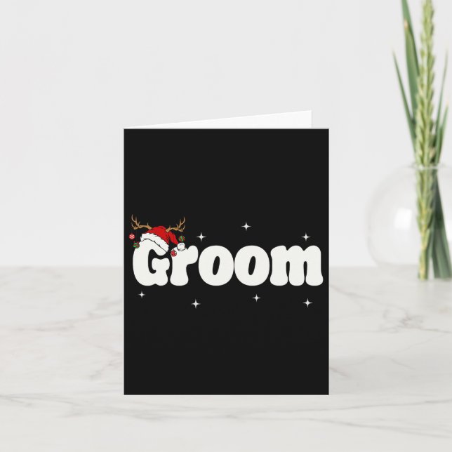 Tarjeta Groom Bride Santa Parejas Navidades Ropa de Navida (Anverso)