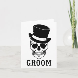 Tarjeta Groom Skull Con Bache De Boda Gorra De Novia En Ha