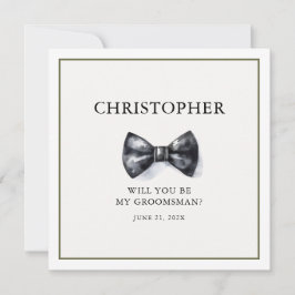 Tarjeta Groomsman de color de agua simple