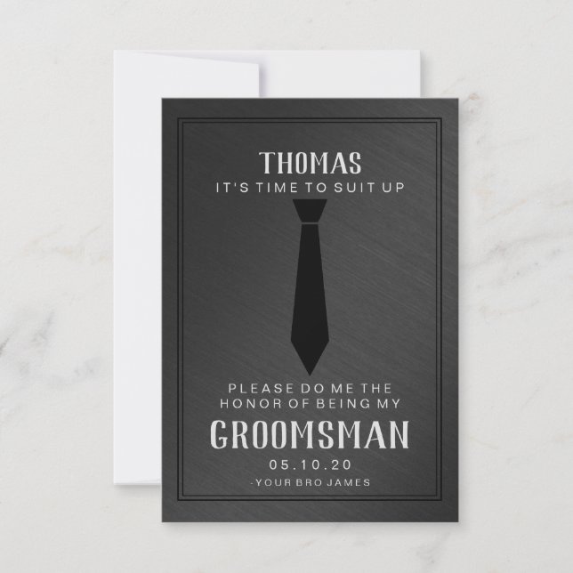 Tarjeta Groomsman: negro atado II negro (Anverso)
