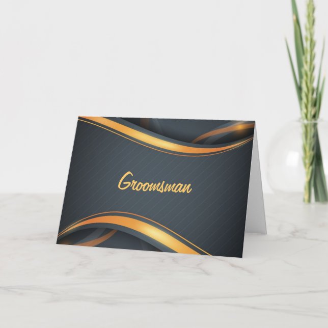 Tarjeta Groomsman (negro/gd) (Anverso)