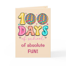 Groovy 100 Días De Colegio Retro Colorido Disco