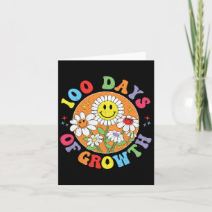 Tarjeta Groovy 100 Días De Crecimiento Floral Profesor 100