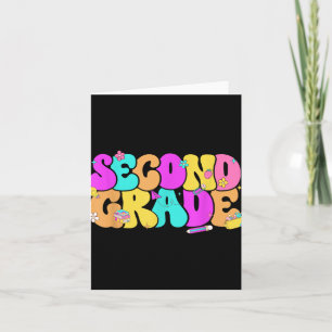 Tarjeta Groovy 2º Grado De Vuelta A La Escuela Lápiz Flor