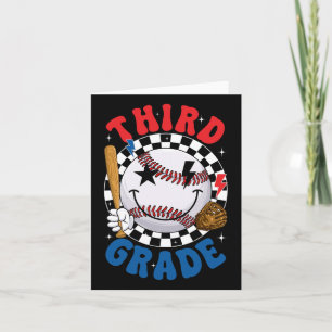 Tarjeta Groovy 3º Grado Equipo De Béisbol Primer Día De Sc