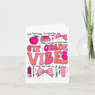 Tarjeta Groovy 6º Grado Vibes De Vuelta A La Escuela Prime