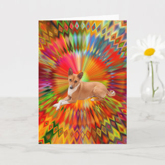 Tarjeta Groovy Basenji Dog 