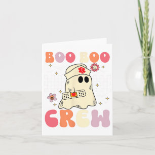 Tarjeta Groovy Boo Boo Crew Enfermera Divertido Fantasma M