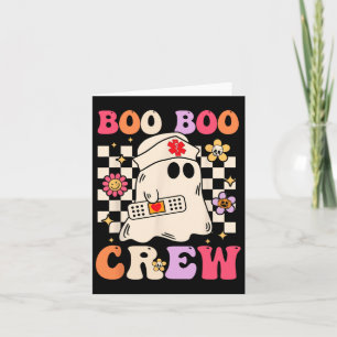 Tarjeta Groovy Boo Boo Crew Enfermera Fantasma Paramédico 
