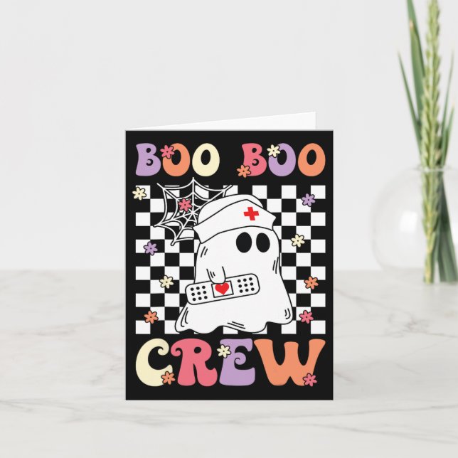 Tarjeta Groovy Boo Boo Crew Enfermera Fantasma Paramédico  (Anverso)