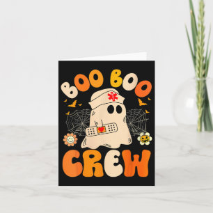 Tarjeta Groovy Boo Crew Enfermera Famosa Fantasma Hallowee