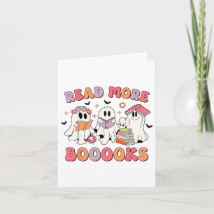 Tarjeta Groovy Booooks Fantasma Lee Más Libros Divertido P