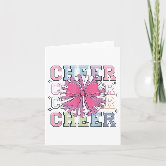 Tarjeta Groovy Cheer Coquette Bow Cheerled Lover Cheer (Anverso)